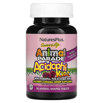 Пробіотичний комплекс для дітей Nature's Plus Animal Parade Acidophi Kidz, ягоди, 90 таблеток