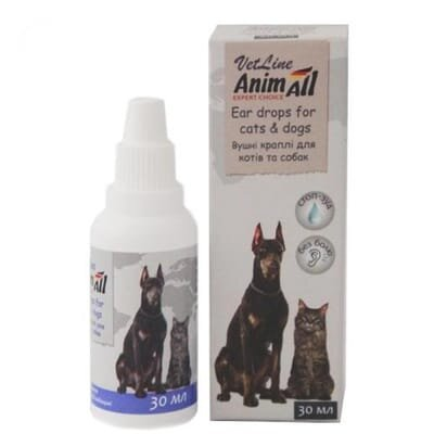 Краплі вушні AnimAll VetLine для собак та котів, 30 мл