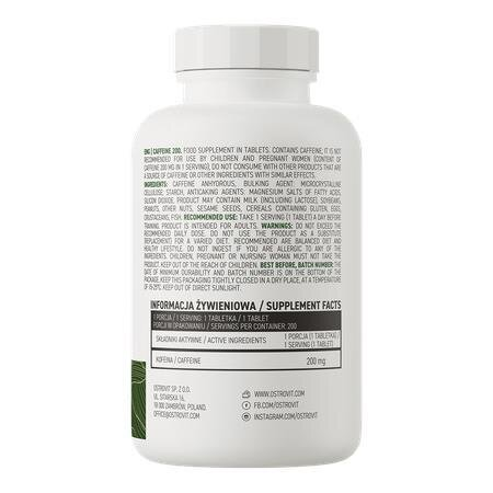 Кофеїн OstroVit Caffeine 200 мг, 200 таблеток