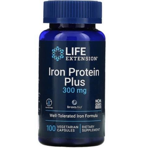 Залізо Life Extension Iron Protein Plus, 100 веганських капсул