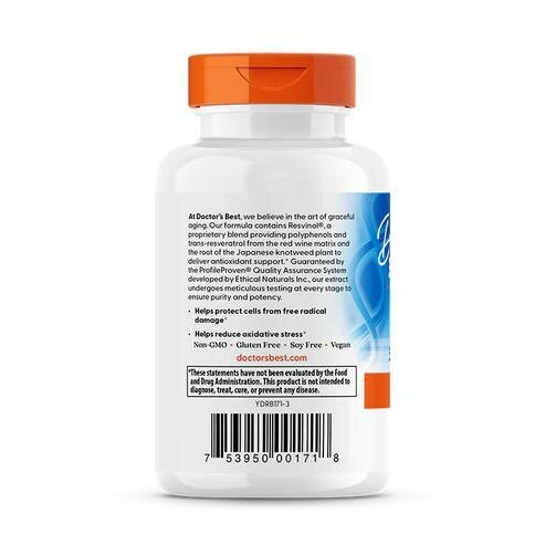 Транс-ресвератрол Doctor's Best Trans-Resveratrol 100 мг, 60 вегетаріанських капсул