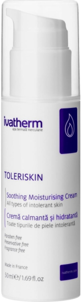 Крем для обличчя Ivatherm Toleskin заспокійливий зволожувальний для всіх типів чутливої шкіри, 50 мл