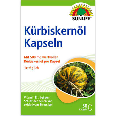 Гарбузова олія+Вітамін Е Sunlife Kurbiskernol Kapseln капсули №50
