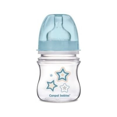 Пляшечка антиколікова Canpol Babies EasyStart Newborn baby 35/216_blu з широким отвором, 120 мл