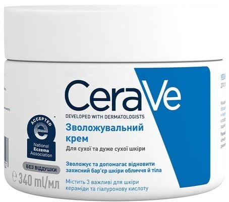 Крем для обличчята тіла CeraVe зволожуючий для сухої та дуже сухої шкіри, 340 мл