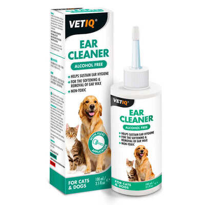 Засіб VetIQ Ear Cleaner безспиртовий з аплікатором для очищення вух котів та собак, 100 мл