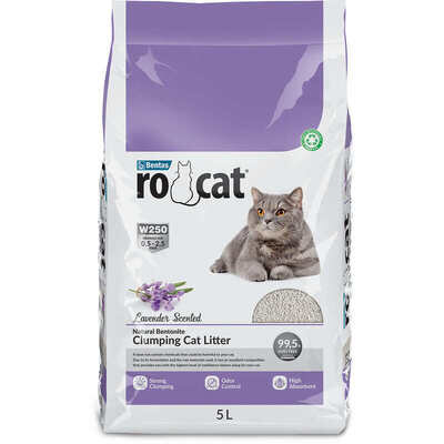 Наповнювач для котячого туалету RoCat Cat Litter Lavender бентонітовий з ароматом лаванди, 4,3 кг (5 л)