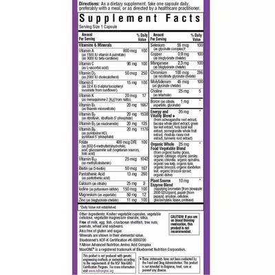 Мультивітаміни без заліза Bluebonnet Nutrition MAXI ONE Iron Free капсули №30