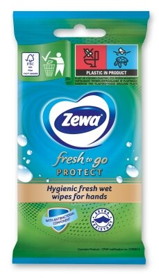 Серветки вологі Zewa Protect, 10 шт