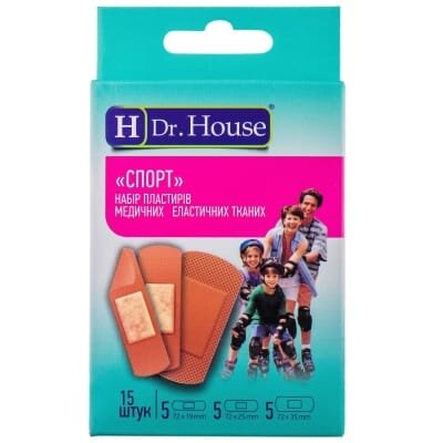 Набір пластирів медичних Dr. House Спорт еластичних тканих, 15 штук