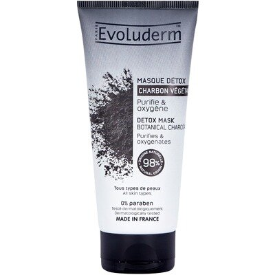Маска Evoluderm для всіх типів шкіри детокс з вуглем, 100 мл