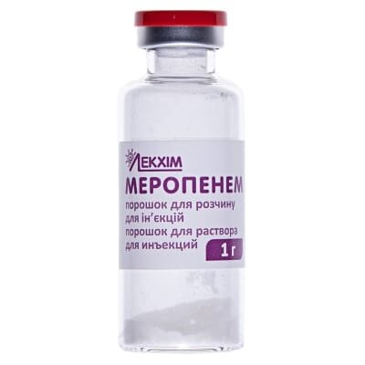 Меропенем порошок для р-ну д/ін. по 1 г №1 у флак.