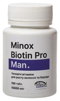Вітаміни Minox Biotin Pro Man для росту волосся та бороди, 100 таблеток