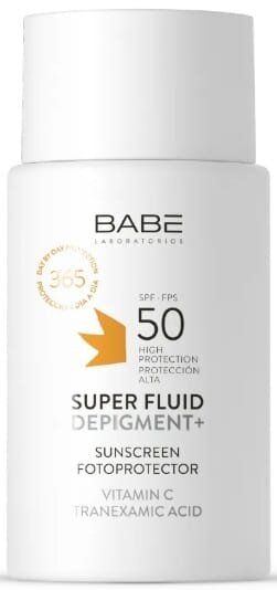 Сонцезахисний супер флюїд Babe Laboratorios Depigment+ SPF50 депігмент з транексамовою кислотою і вітаміном С, 50 мл