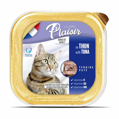 Корм вологий Plaisir Adult Sterilized Cat Terrine з тунцем для дорослих стерилізованих котів, 100 г