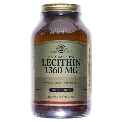 Лецитин соєвий Solgar Soya Lecithin 1360 мг м'які капсули №100