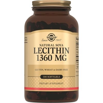 Лецитин соєвий Solgar Soya Lecithin 1360 мг м'які капсули №100