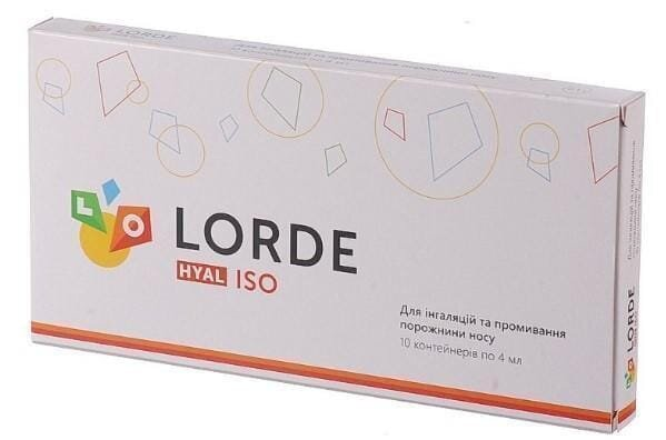 Лорде HYAL ISO 0,1% розчин стер. д/інг. та промив. носу по 4 мл №10 в конт. полім.