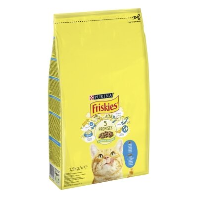 Корм сухий для кішок Purina Friskies зі смаком лосося і овочів, 1,5 кг
