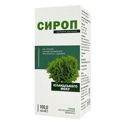 Ісландського моху К&Здоров'я сироп на основі концентрованого екстракту з цукром, 100 мл