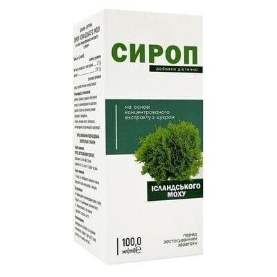 Ісландського моху К&Здоров'я сироп на основі концентрованого екстракту з цукром, 100 мл