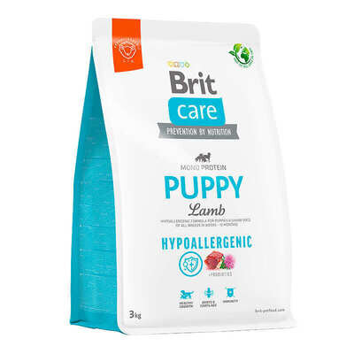 Корм сухий Brit Care Dog Hypoallergenic Puppy гіпоалергенний для цуценят всіх порід, ягня, 3 кг