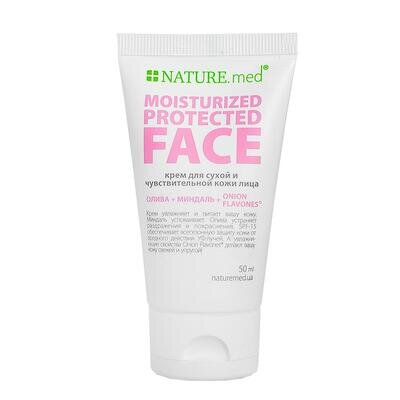 Крем для обличчя NATURE.med Захисне зволоження SPF15 для сухої та чутливої шкіри, 50 мл