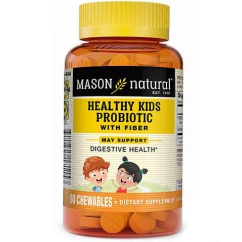 Пробіотик з клітковиною Mason Natural Healthy Kids Probiotic With Fiber, 60 таблеток