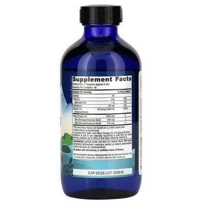 Риб'ячий жир з печінки тріски та D3 Nordic Naturals Arctic-D Cod Liver Oil смак лимону, 237 мл