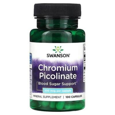 Хрому Піколінат Swanson Chromium Picolinate капсули по 200 мкг, №100