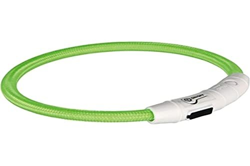 Нашийник Trixie 12702 світиться з USB L-XL 65 см 7 мм зелений