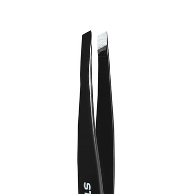 Пінцет для брів Staleks Expert 11 вузькі скошені кромки, тип 4 Black