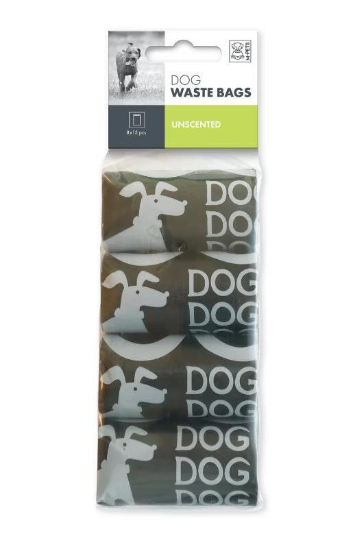 Набір пакетів M-Pets Dog Waste Bags для прибирання за собакою без ароматизатора, 8 рулонів по 15 штук