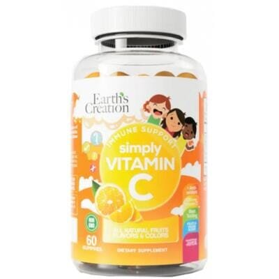 Вітамін С для дітей Earth's Creation Kids Vitamin C, 60 жувальних цукерок