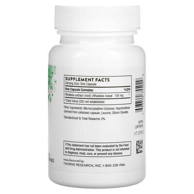 Родіола 100 мг Thorne Research Rhodiola капсули №60