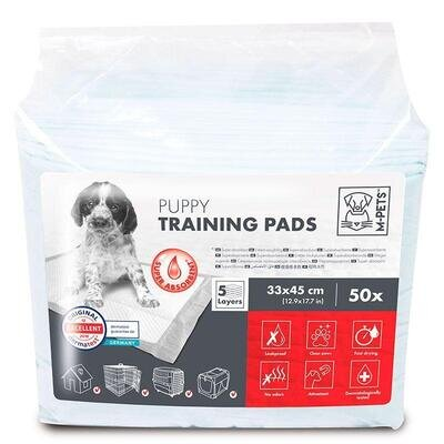 Пелюшки M-Pets All Day Training Pads суперпоглинаючі для привчання цуценят до туалету, розмір 45х33 см, 50 штук