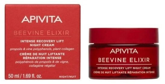 Крем-ліфтинг для обличчя Apivita Beevine Elixir нічний інтенсивний для відновлення шкіри, 50 мл