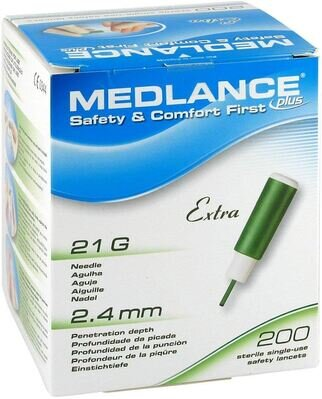 Ланцети Medlance Plus Extra медичні стерильні G21 (зелений) №200