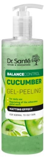 Гель-пілінг для вмивання Dr.Sante Cucumber Balance Control, м'який, 200 мл