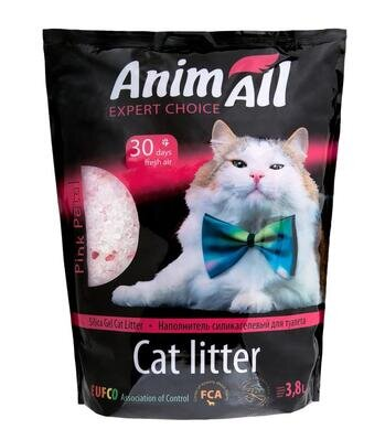 Наповнювач для туалету AnimAll силікагелевий Рожевий сапфір (рожева пелюстка), 3,8 л