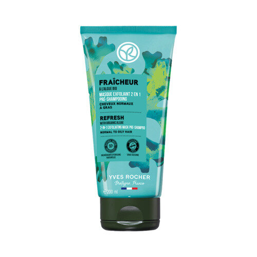 Маска-скраб для волосся Yves Rocher 2 в 1 для очищення коренів, 200 мл