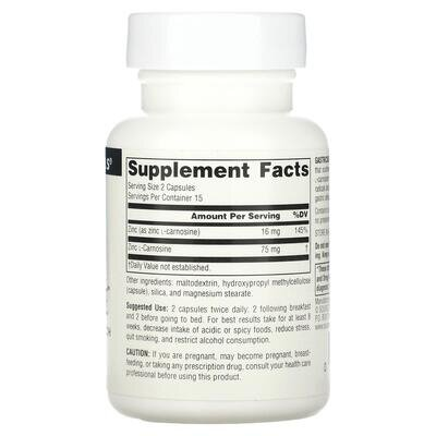 L-карнозин Source Naturals GastricSoothe 37,5 мг, 30 капсул