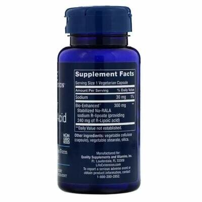 R-ліпоєва кислота Life Extension R-Lipoic Acid 240 мг, 60 капсул