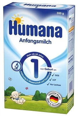 Суміш суха молочна Humana 1 з LC PUFA, пребіотиками і нуклеотидами для дітей з 0 до 6 місяців, 300 г