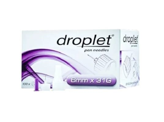 Голка для шприц-ручки Droplet G31 (0,25 x 6 мм), 100 штук