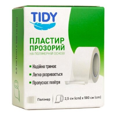 Пластир медичний Tidy на полімерній основі 2,5 см х 500 см, 1 штука