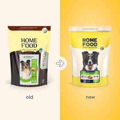 Корм сухий Home Food Adult для дорослих активних собак і юніорів середніх та великих порід з ягнятиною та рисом, 1,6 кг