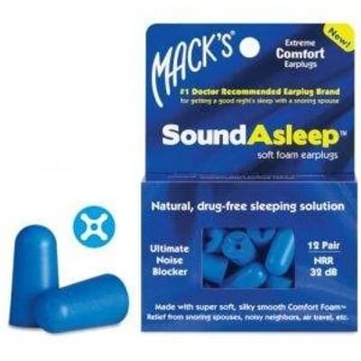 Беруші вкладки вушні MACK'S Sound Asleep 2140 поліуретанові, від шуму, сині, 12 пар