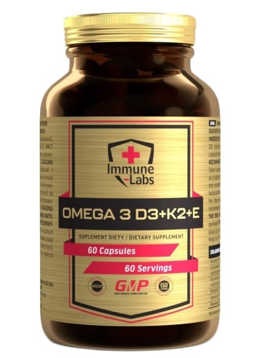 Омега 3 D3+K2+E Immune Labs Omega 3 D3+K2+E капсули №60