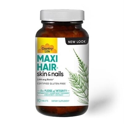 Вітаміни для волосся, шкіри та нігтів Country Life Maxi Hair skin & nails, 90 таблеток